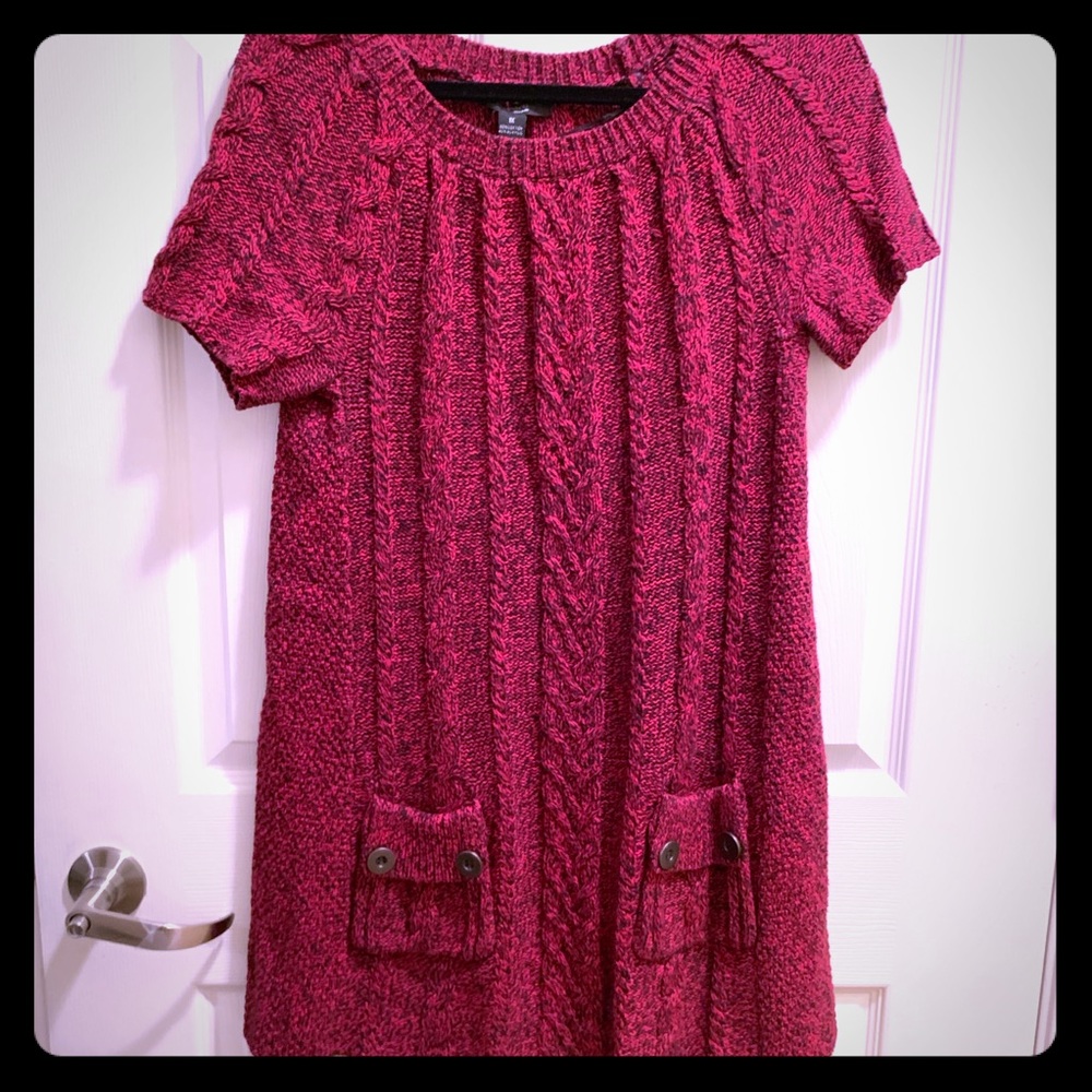 Red and Black knit sweater dress/tunic